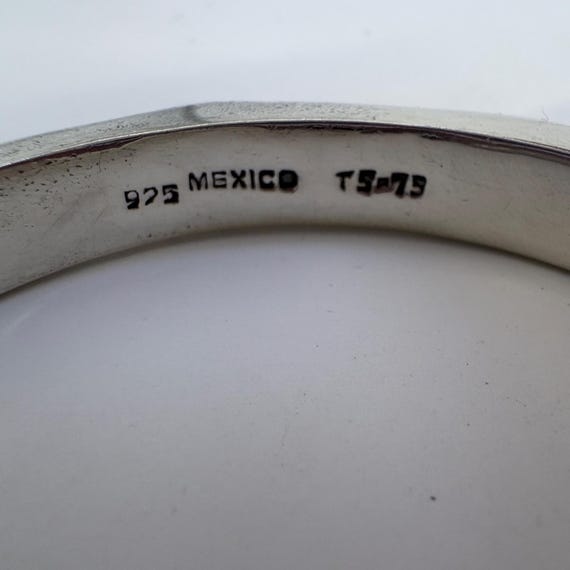 VTG Solid Sterling Silver 925 Octagonal Hinged Ba… - image 5