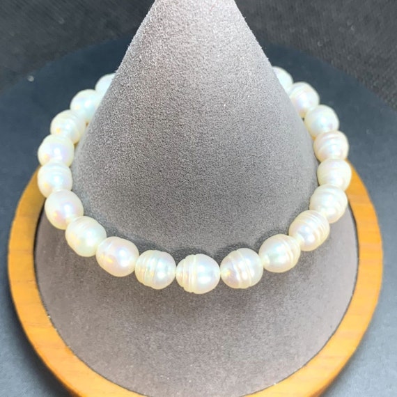 Cultured Freshwater Pearl Bracelet Elastic No Cla… - image 3