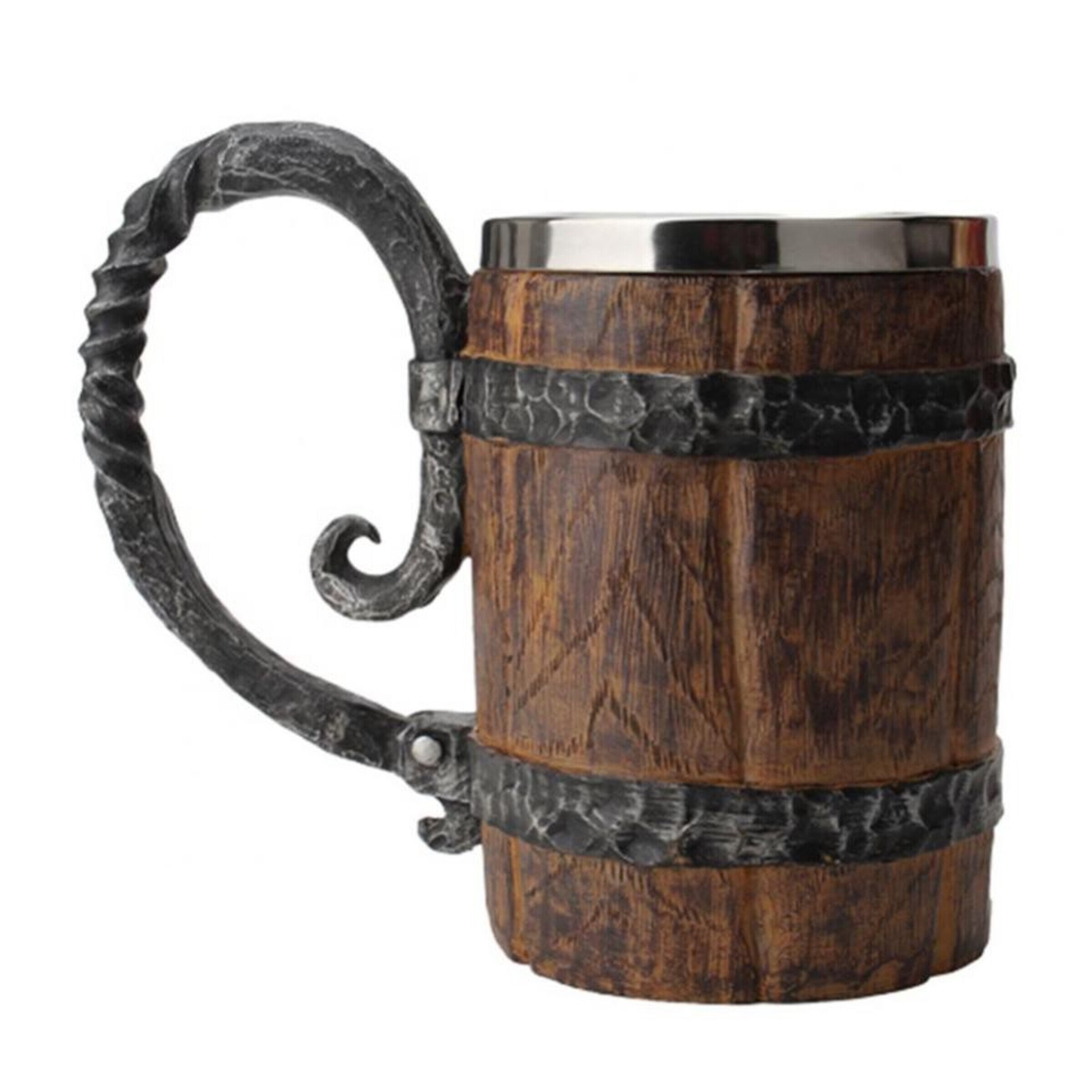 Viking Mug Viking Barrel Tankard Classic Wooden Barrel Etsy