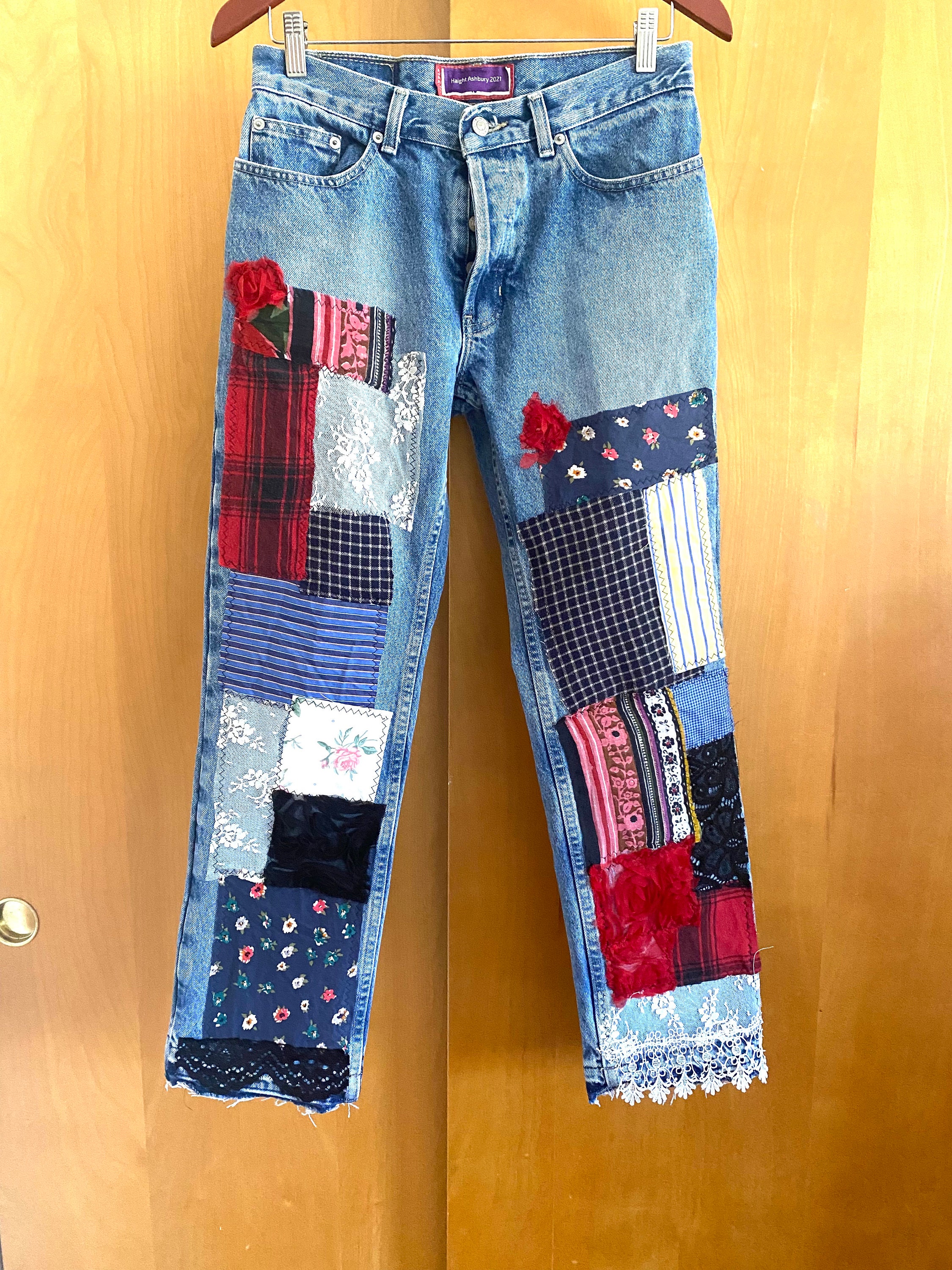 patch jeans womens