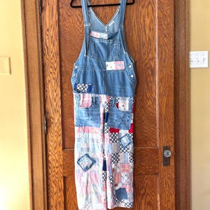 Patchwork Upcycled Boho Hippie Funky Overalls Upcycled Clothing for Women