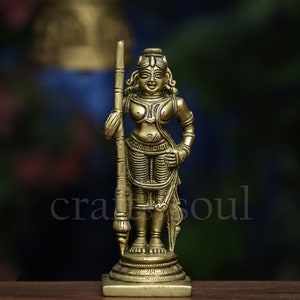 Murugan Swamy in Messing ,Kumaraswamy Idol, Lord Murugan Karthikeya, Subramanya Shanmukha Murugan Murti, Lord Murugan mit Pfau, Kartikey