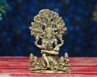 Dhakshina Murti in Brass, Lord Shiva Teacher Avatar (Form), Gift of Guru, Home Decor Sculpture, Shiv Ji Murti, Dakshinmurthy For temple Deco