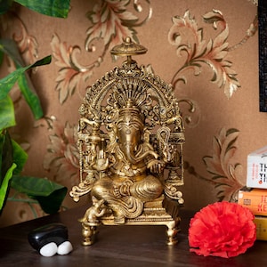 Brass Ganesh Statue , Brass Ganesha Idol,Lord Ganesha Statue, Ganesha Statue, Brass Elephant God, Good Luck God, Vinayaka Statue, home decor