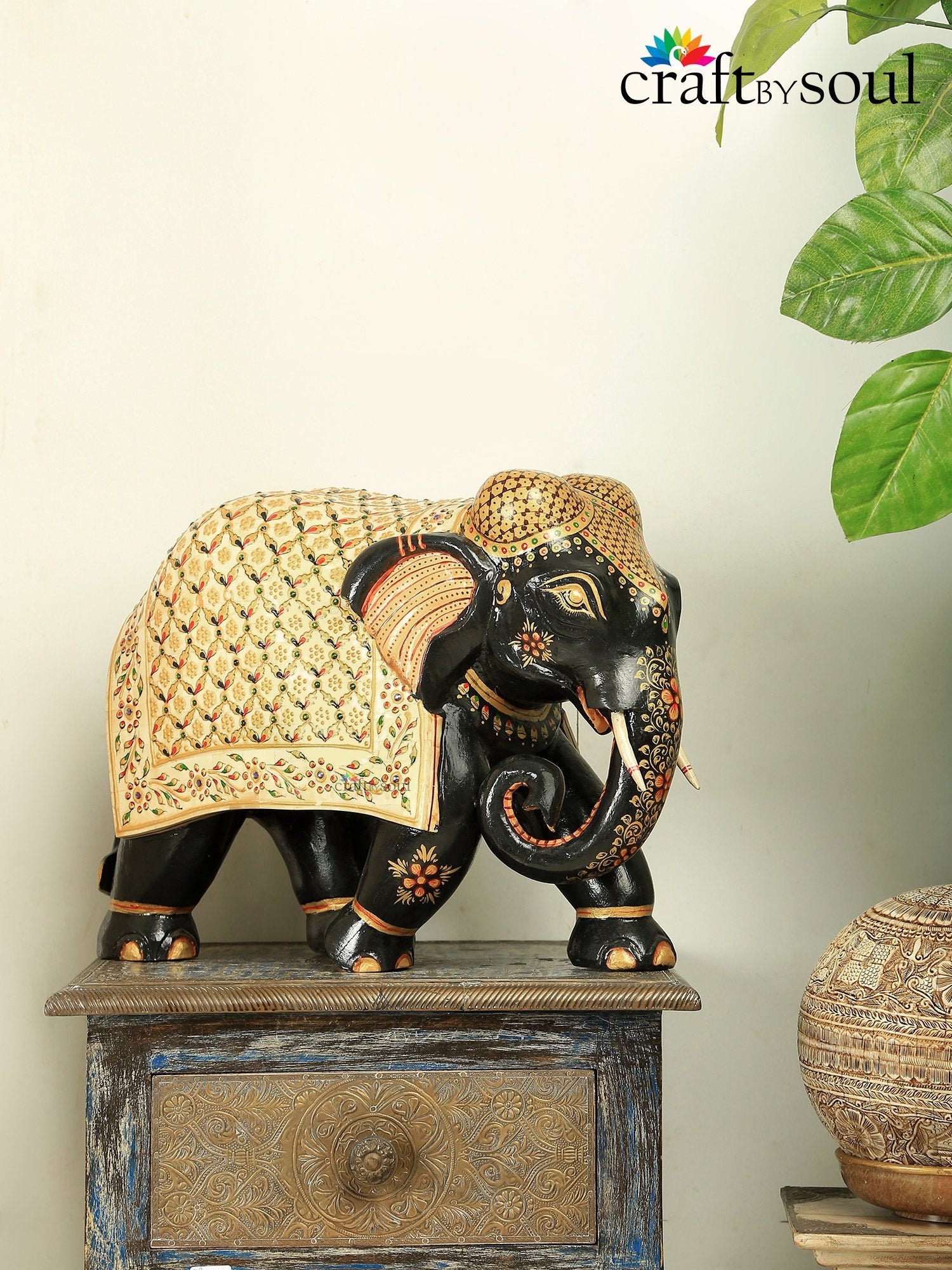 Buy Hand Carved Wooden Elephant Statue, Wooden Elephant, Home Decor ...