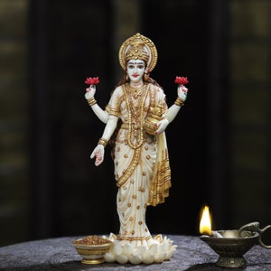 Lakshmi statue,Maa Laxmi Figurine, Goddess laxmi idol, Lakshmi statue 10inch , Resin Lakshmi statue,God of wealth money and prosperity Idol