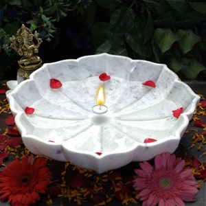 Decorative marble bowl, flower bowl , hand carved marble bowl , Lotus bowl , fruit bowl , bowls, decorative bowls, gift, Birthday gift,Urli