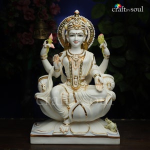 Big Lakshmi Goddess Statue,Sitting Laxmi Idol,Goddess of Wealth,Diwali Indian Gift,Hindu Maa of Wealth, Good fortune, Fertility & Prosperity
