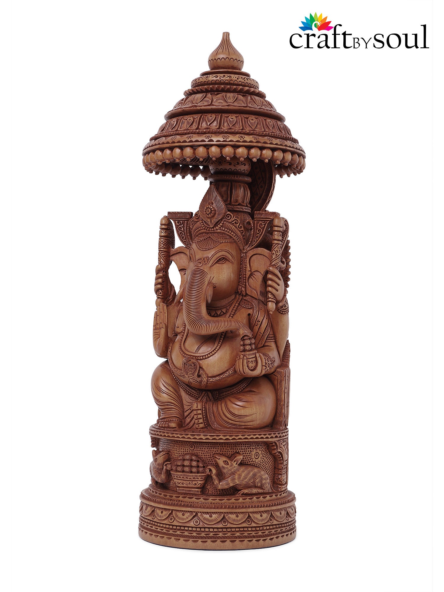 木彫刻　ガネーシャ神像 木彫りのガネーシャ神像 | ガネーシャ神と開運グッズ