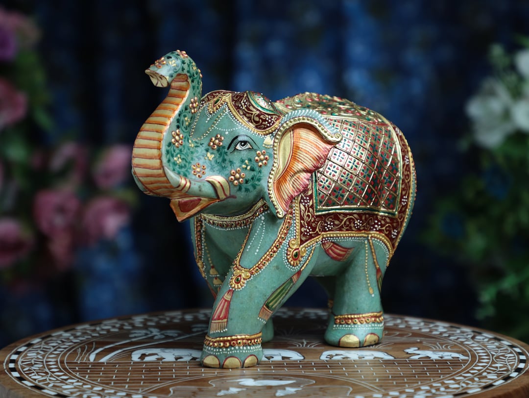置物 Elephant Jade Elephant, Aventurine Elephant,gemstone Ganesh, Elephant
