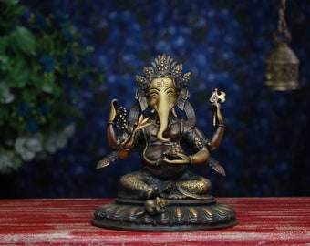 Ganesha Statue, Ganesha Statue, Lord Ganesha Statue, Ganesha Statue, Messing Elefant Gott, Glücksgott, Vinayaka Statue, Wohnkultur