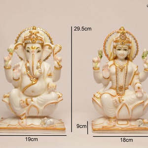 Lord Lakshmi Ganesha Set, Hindu God Idol, Marble Laxmi Ganesh Set ...