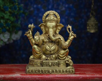 Ganesh Statue , Messing Ganesha Idol, Lord Ganesha Statue, Ganesha Statue, Messing Elefant Gott, Glück Gott, Vinayaka Statue, Wohnkultur