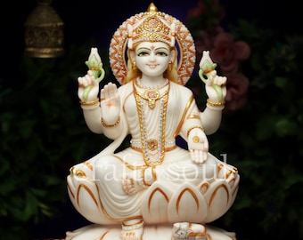 Big Lakshmi Goddess Statue,Sitting Laxmi Idol,Goddess of Wealth,Diwali Indian Gift,Hindu Maa of Wealth, Good fortune, Fertility & Prosperity