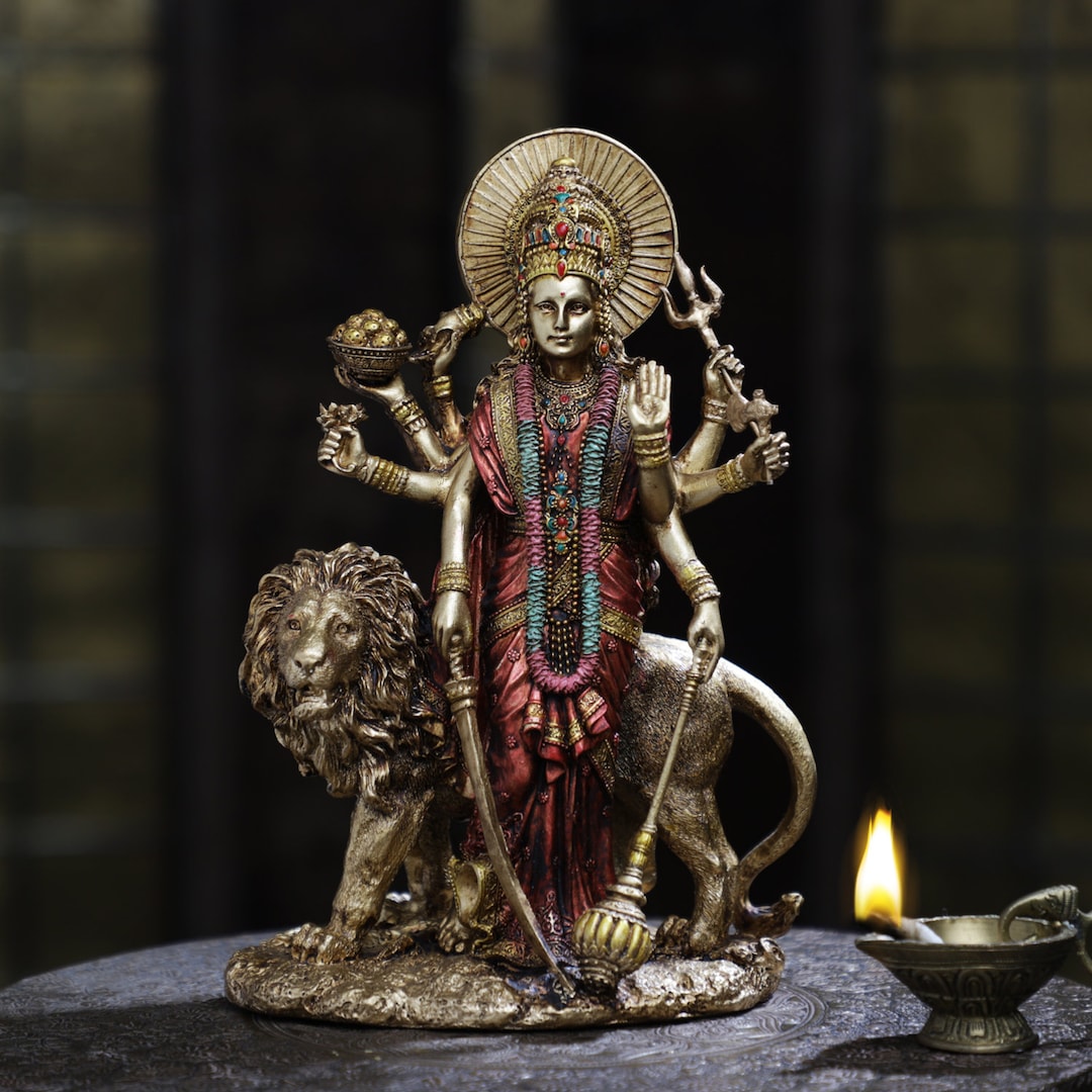 Maa Durga Statue,27cm Resin Bengali Devi for House, Goddess Devi Statue