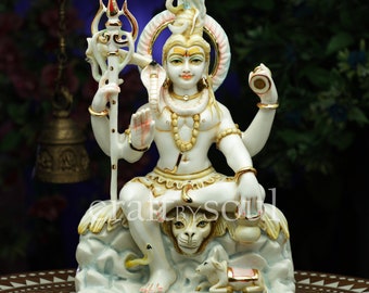 Lord Shiva statue, Cultured Reform Marble Big Shiva Statue, Mahadev Murti For Temple Mandir Decor,17 inch Big Shiv ji in Resin,Shankar Idol