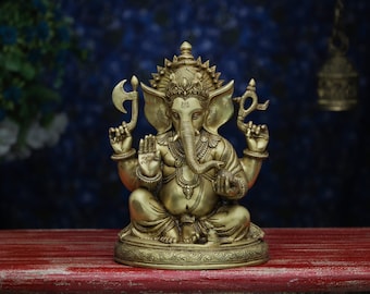 Ganesha Statue, Ganesha Statue, Lord Ganesha Statue, Ganesha Statue, Messing Elefant Gott, Glücksgott, Vinayaka Statue, Wohnkultur