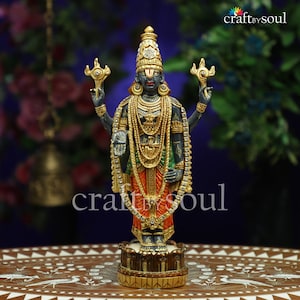 Tirupati Balaji Statue,Shree Venkateswara, Tirupati Balaji Statue, 12&quot; Vishnu,Incarnation of Vishnu, Venkata Statue, Srinivasa Statue,Balaji