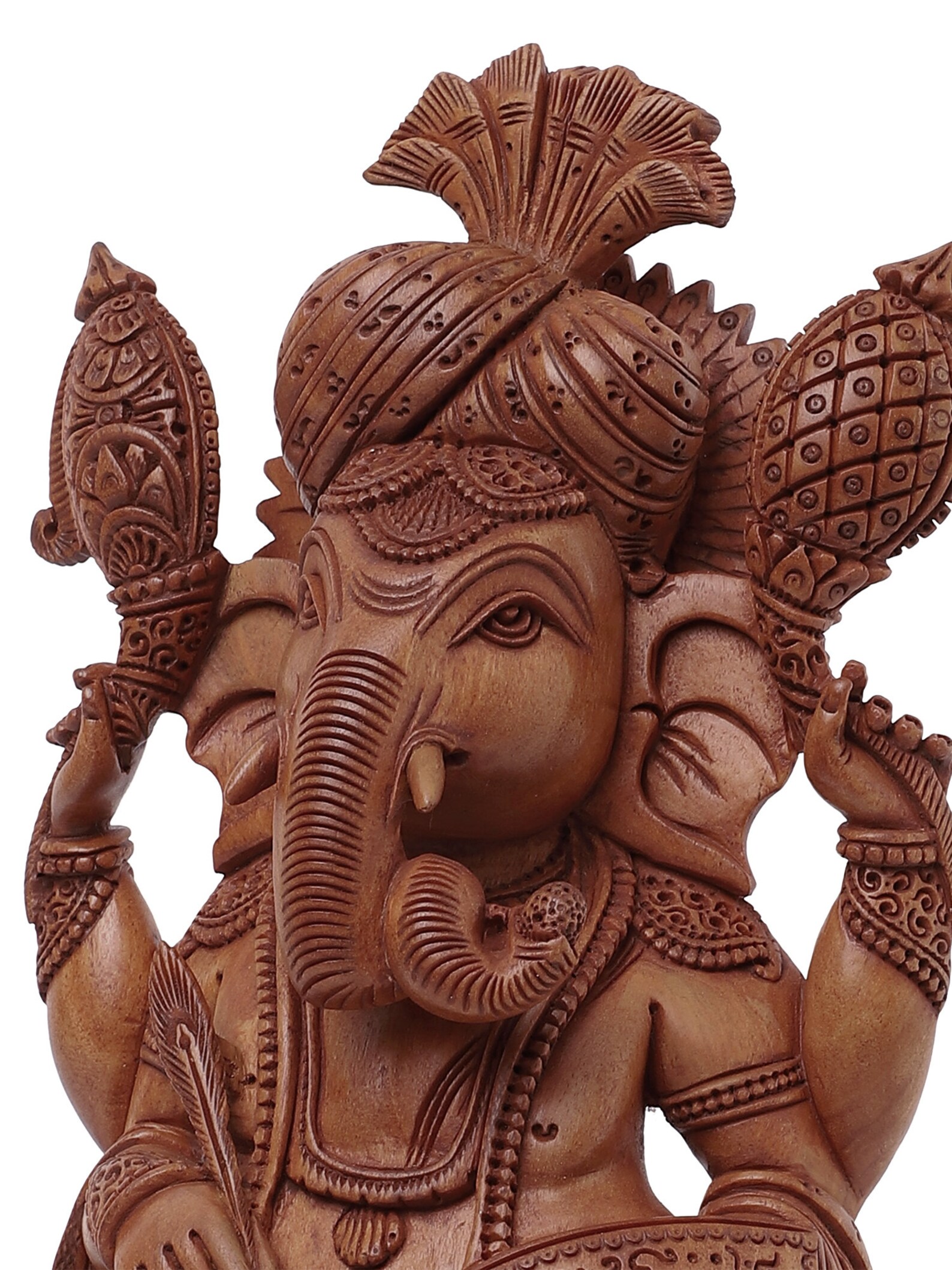 Wooden Lord Ganesha Statue 25 CM Small Size Handcarved Wood Etsy