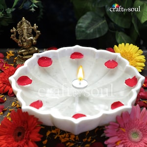 Hand Carved Marble Bowl Lotus Design Hand Carved Marble Bowl Lotus Design