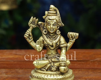 ブロンズ仕上げ樹脂製シヴァ像 - アディヨギアイドル、寺院装飾（25 CM