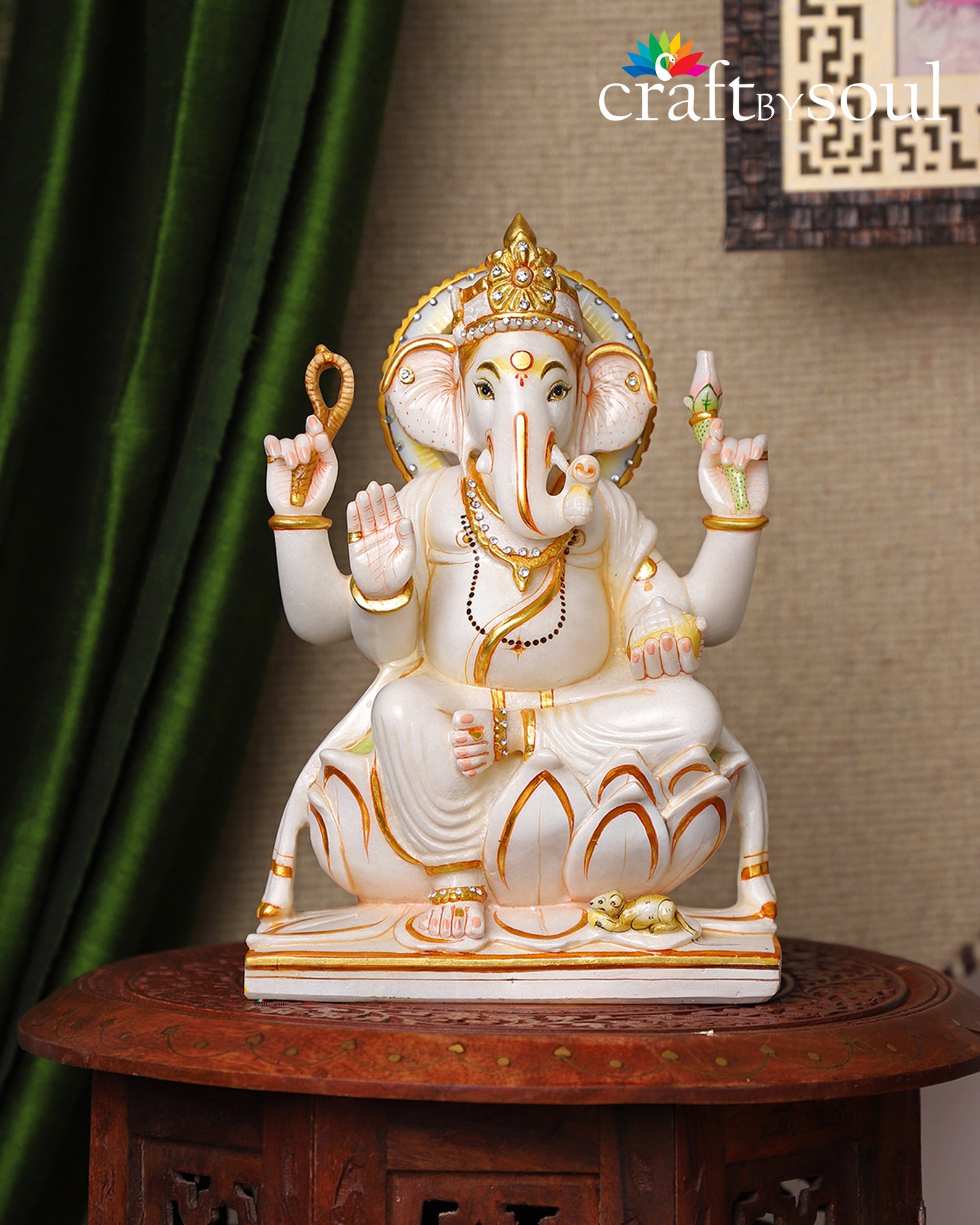 Pure Marble Ganesh Statue 29 CM Big Size Marble Ganesha Etsy