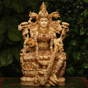 Lakshmi Goddess Statue,Sitting Laxmi Idol,Goddess of Wealth, Diwali Indian Gift,Hindu Maa of Wealth, Good fortune, Fertility & Prosperity