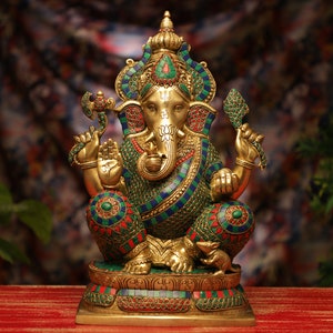 Brass Ganesh Statue , Brass Ganesha Idol,Lord Ganesha Statue, Ganesha Statue, Brass Elephant God, Good Luck God, Vinayaka Statue, home decor