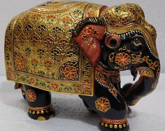 Elefante de madera tallado a mano, Elefante de madera, Decoración para el hogar, Artesanía en madera, Estatua de regalo, Escultura de elefante, Elefante, Arte indio, Centro de mesa