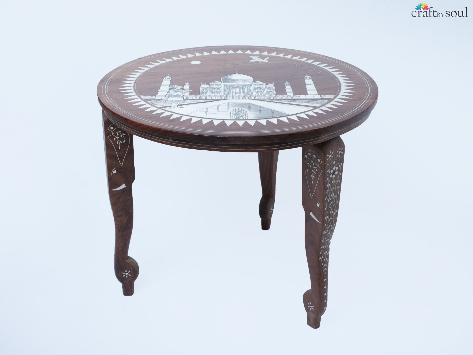 Taj Mahal Inlay Coffee Table| Bone Inlay Table| Mother of Pearl