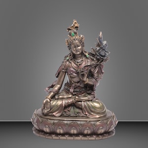 Green Tara Statue | 15CM Tara Statue | Bodhisattva | Buddhism | Female Buddha | Mother of liberation | Shakti Goddess | Tibetan Goddess |