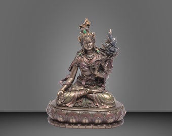 女神タラ像 - 8インチ 女性仏像 - チベット神の置物 - 仏教 - 女性