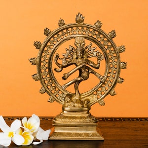 Dancing Shiva Nataraja Statue, Dancing Shiva Natraj Statue,21CM Brass Lord Shiva Natraja Sculpture,Shiv Nataraj Figurine,Temple Yoga Studio