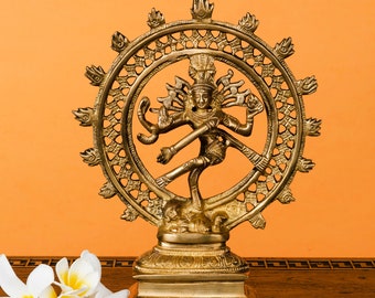 Dancing Shiva Nataraja Statue, Dancing Shiva Natraj Statue,21CM Brass Lord Shiva Natraja Sculpture,Shiv Nataraj Figurine,Temple Yoga Studio