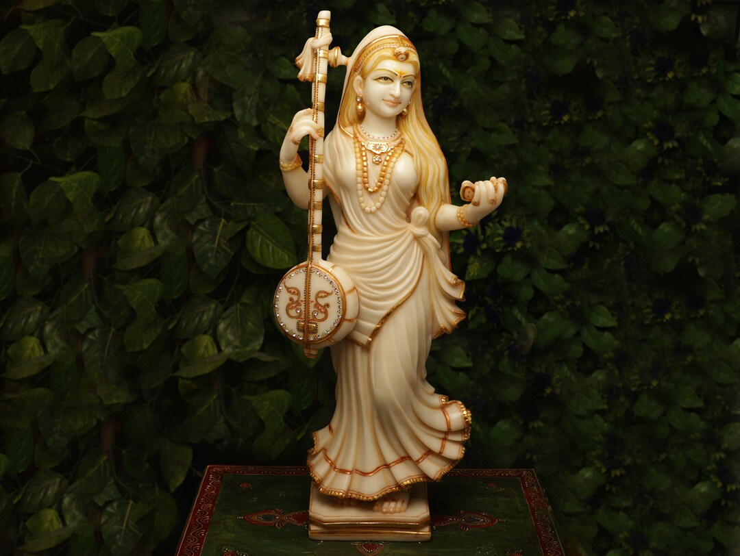 Meera Bai Statue 24 Inches Mira Bai Sculpture In Reform Marble meera-bai-statue-24-inches-mira-bai-sculpture-in-reform-marble