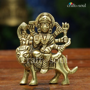 Maa Durga Statue, 7CM Messing Devi,Handarbeit Messing Bengali Devi,Messing Durga Mata Pratima,Durga Maa Figur Idol,Indien Für Tempel