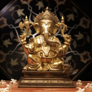 Brass Ganesh Statue , Brass Ganesha Idol,Lord Ganesha Statue, Ganesha Statue, Brass Elephant God, Good Luck God, Vinayaka Statue, home decor