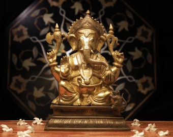Ganesha Statue, Ganesha Statue, Lord Ganesha Statue, Ganesha Statue, Messing Elefant Gott, Glücksgott, Vinayaka Statue, Wohnkultur