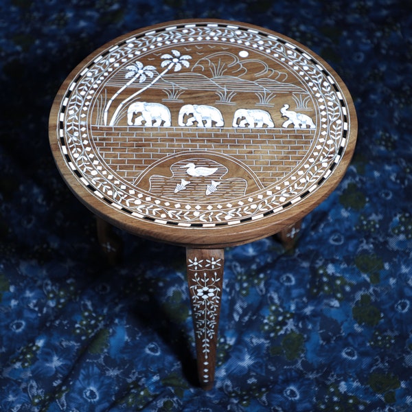 Bone Inlay Table - Etsy