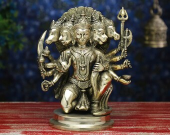 Panchmukhi Hanuman Statue,Messing Kleine Lord Bajrangbali Figur,Hanuman Messing Skulptur,Hanuman Figuren für Tempel Mandir