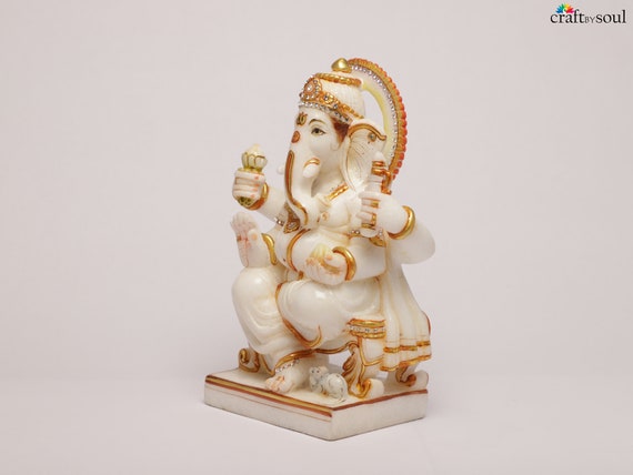 Marble Ganesha Statue,26cm Pure Marble Ganesh Idol,ganapathi