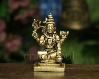 ブロンズ仕上げ樹脂製シヴァ像 - アディヨギアイドル、寺院装飾（25 CM