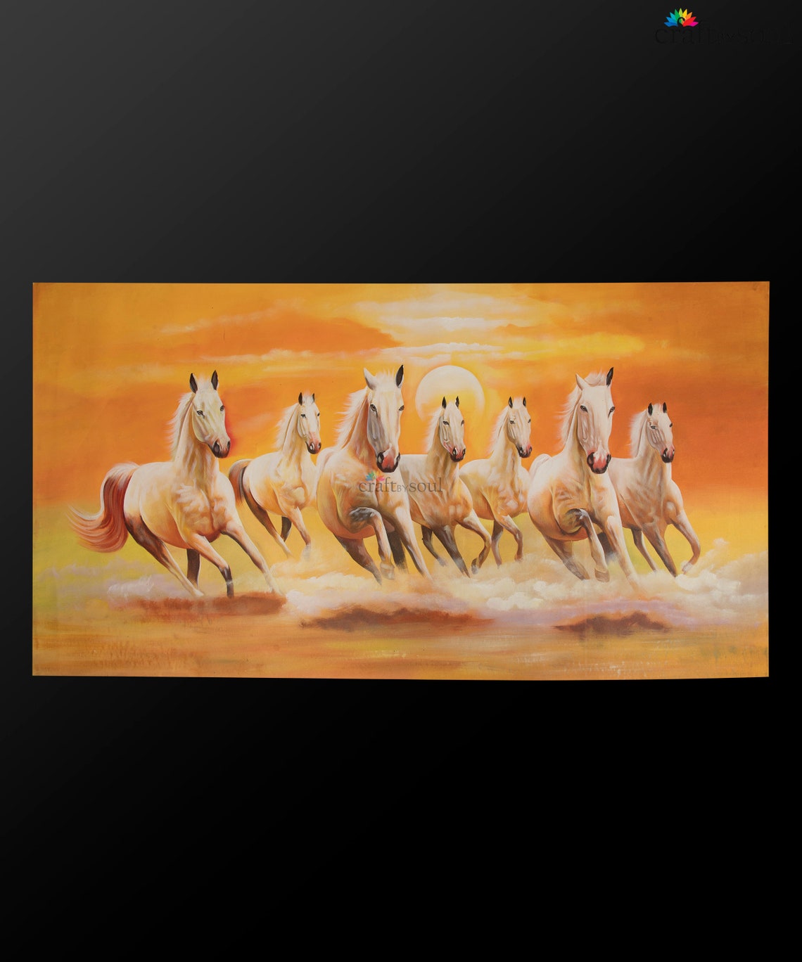 Vastu 7 Horses Wall Painting Seven running horses Right Etsy