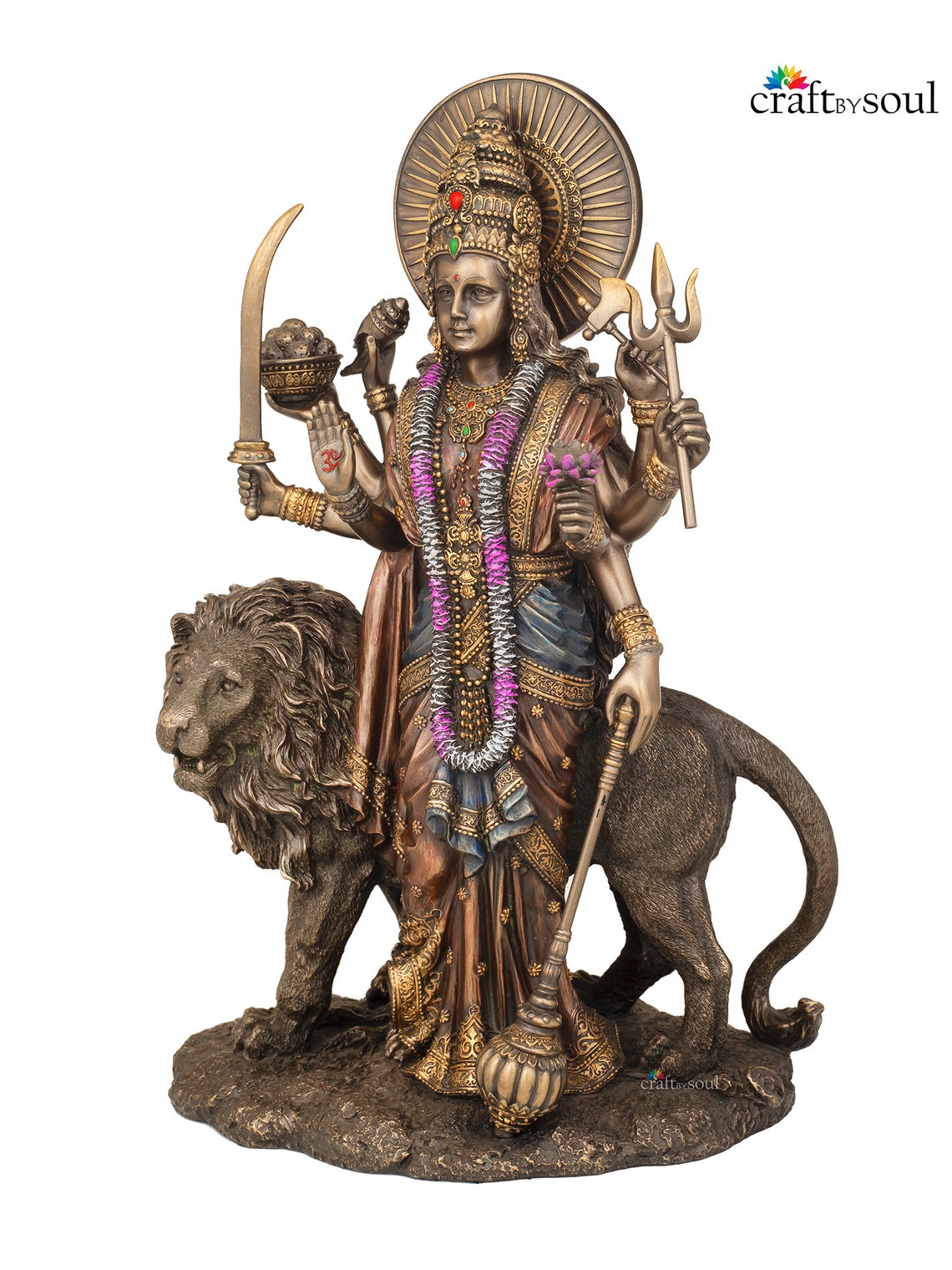 Maa Durga Statue28cm Cultured Bronze Bengali Devi For House Etsy
