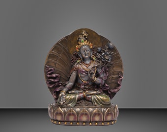 女神タラ像 - 8インチ 女性仏像 - チベット神の置物 - 仏教 - 女性