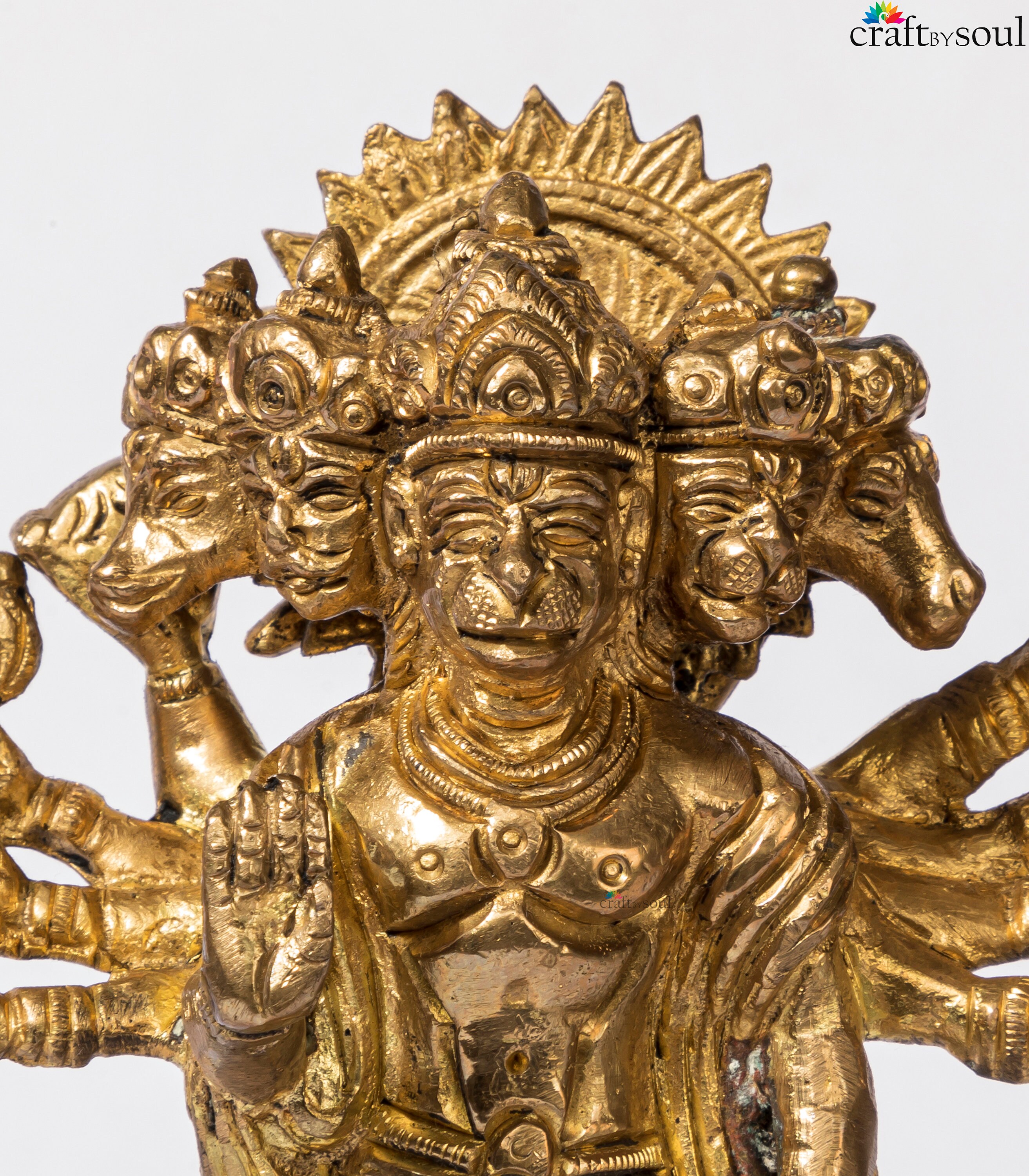 真鍮製のハヌマーン神の像、バジュランバリの置物、15 CM 真鍮製の