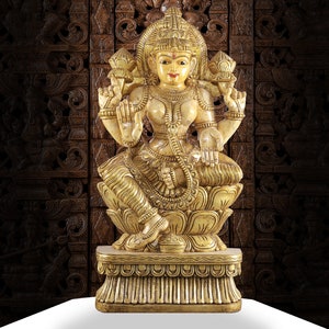 Lakshmi Goddess Statue,Sitting Laxmi Idol,Goddess of Wealth, Diwali Indian Gift,Hindu Maa of Wealth, Good fortune, Fertility & Prosperity