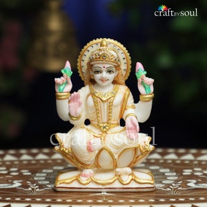Lakshmi Goddess Statue,Sitting Laxmi Idol,Goddess of Wealth, Diwali Indian Gift,Hindu Maa of Wealth, Good fortune, Fertility & Prosperity