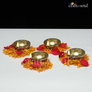 Messing olie dia, olie Wick Diya Indiaas decor, messing diya klein, messing deepak voor Diwali Home Decor, Kerela Lamp Set, Deepawali Tempel Shrine Deco