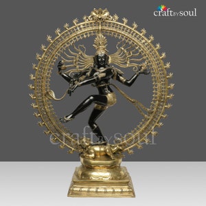 Dancing Shiva Nataraja Statue,37" Big Large Brass Lord Shiva Natraja Sculpture,Shiv Nataraj Figurine,Temple Yoga Studio Outdoor Decor.